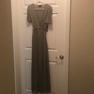 Lulus Olive Green Wrap Maxi Dress